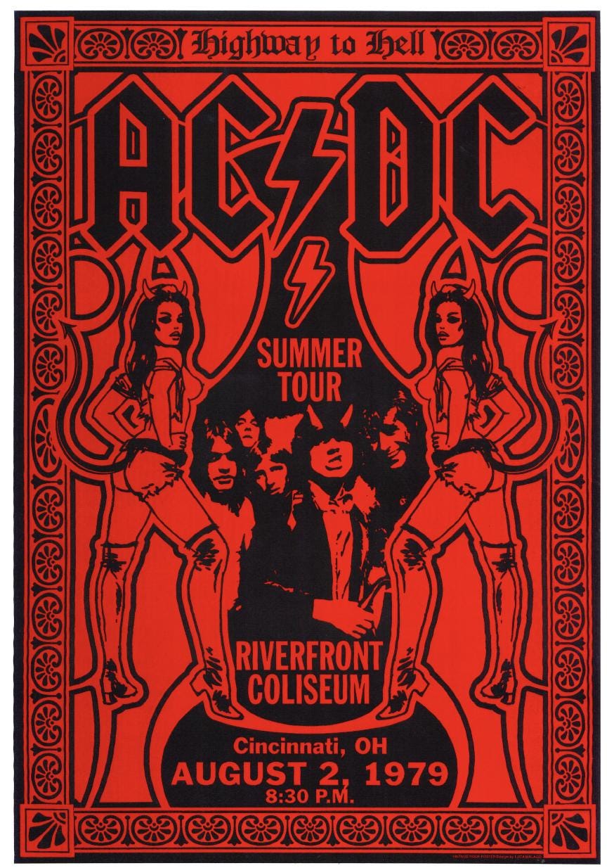 AC/DC A3 Music Poster - Rock Band Print, Heavy Metal Wall Art, Classic Album Cover, Hard Rock Decor, Gift for acdc Fans