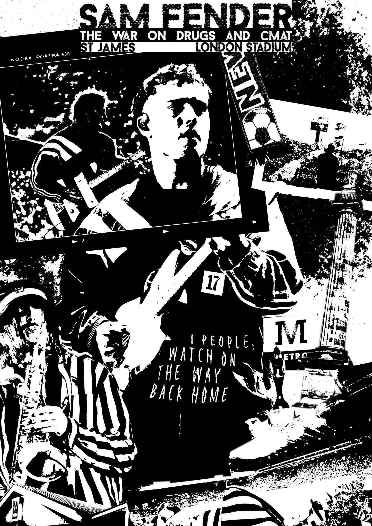 Sam Fender A3 Music Poster - Indie Rock Print, St. James’ Park Tour Art, Modern Music Decor, Gift for Sam Fender Fans