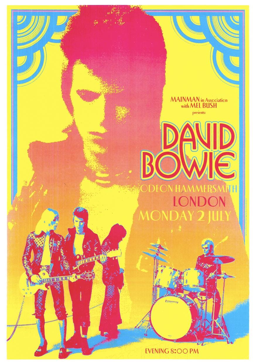 David Bowie A3 Music Poster - Ziggy Stardust Print, 70s 80s Music Art, Iconic Rock Decor, Gift for Bowie Fans, Glam Rock Wall Art