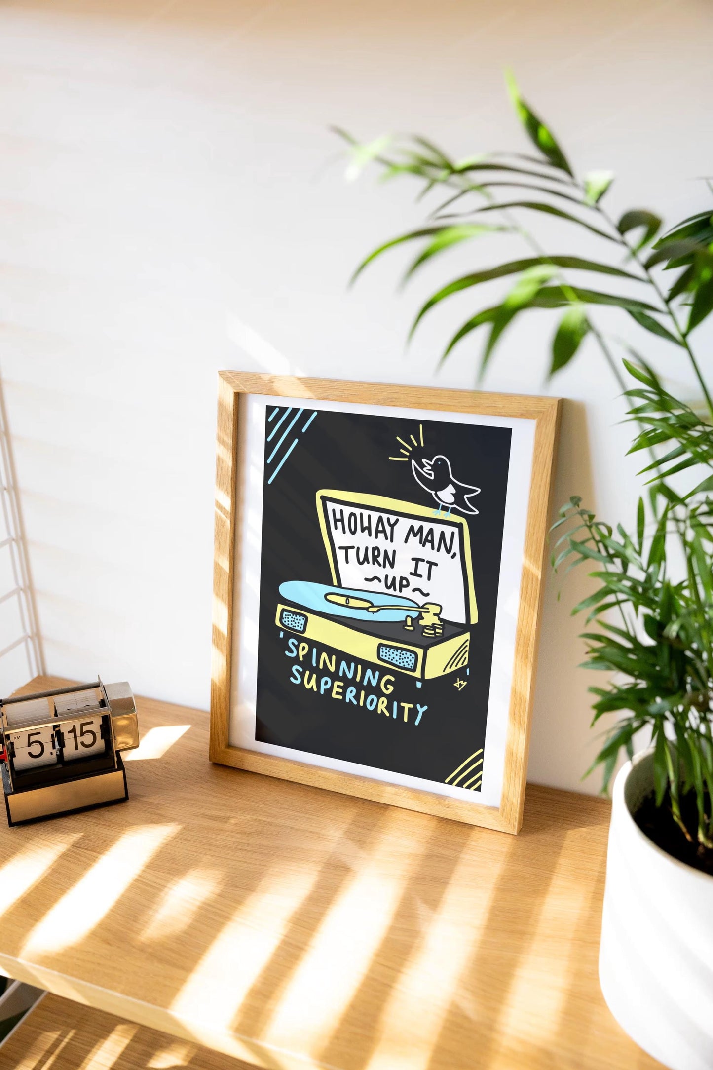 Howay Turn It Up A3 Music Poster - Newcastle Inspired Print, Geordie Slang Wall Art, Music Lover Decor, Gift for North East Fans