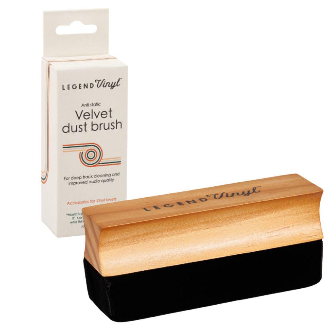 Velvet Vinyl Dust Brush - Anti-Static Record Cleaner, Deep Clean LP Brush, Turntable Maintenance, Vinyl Care Accessory