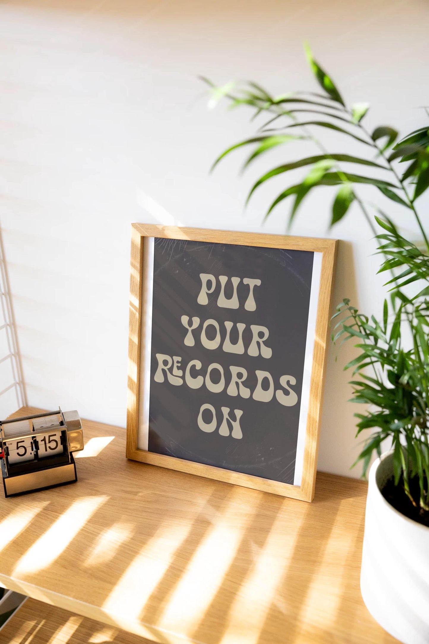 Put Your Records On A3 Print - Music Quote Poster, Retro Wall Art, Vinyl Lover Decor, Inspirational Lyrics, Gift for Music Fans