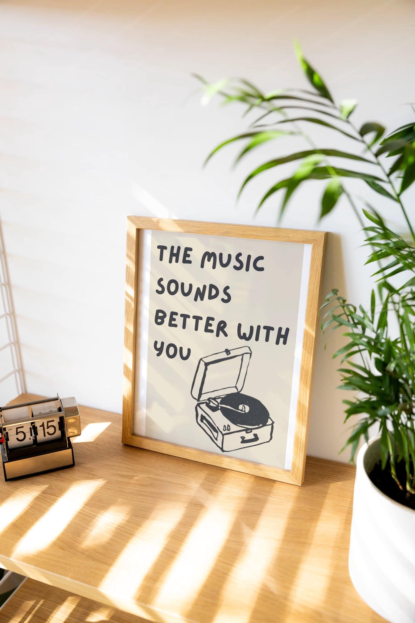 Music Sounds Better with You A3 Print - Inspirational Music Quote, Retro Wall Art, Dance & House Music Decor, Gift for Music Lovers